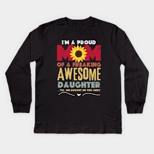 I'm A Proud Mom Mothers Day 2024  DOG MOMMY mom dog  Gift From Daughter funny mom gift Kids Long Sleeve T-Shirt